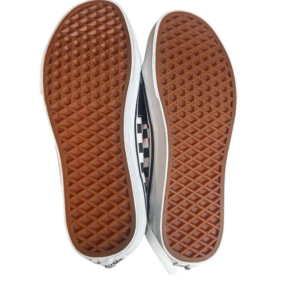 Vans Boys Size 6 High Top Skater Shoes Red Black Checkered Suede Sneakers Lace - Picture 4 of 9